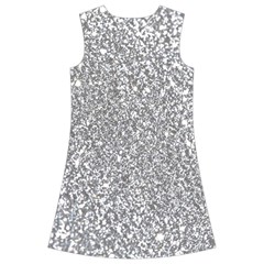 Silver Glitter Texture, Light Creative Background Kids  Short Sleeve Velvet Dress from ArtsNow.com Back