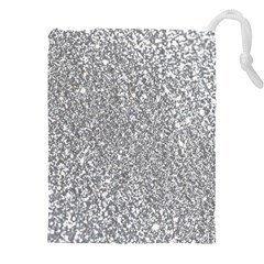 Silver Glitter Texture, Light Creative Background Drawstring Pouch (4XL) from ArtsNow.com Front