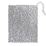 Silver Glitter Texture, Light Creative Background Drawstring Pouch (4XL)