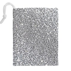 Silver Glitter Texture, Light Creative Background Drawstring Pouch (4XL) from ArtsNow.com Back