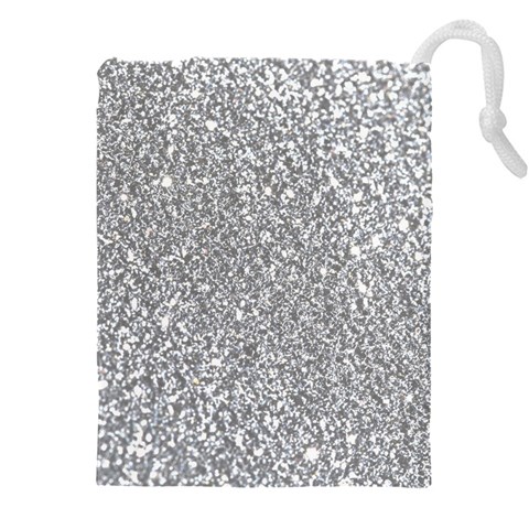 Silver Glitter Texture, Light Creative Background Drawstring Pouch (5XL) from ArtsNow.com Front