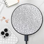 Silver Glitter Texture, Light Creative Background Wireless Fast Charger(Black)