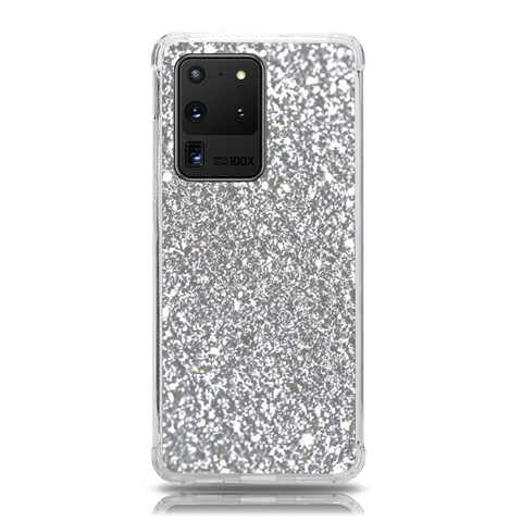 Silver Glitter Texture, Light Creative Background Samsung Galaxy S20 Ultra 6.9 Inch TPU UV Case from ArtsNow.com Front