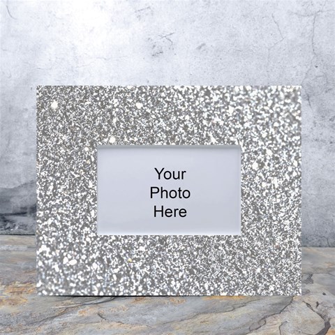 Silver Glitter Texture, Light Creative Background White Tabletop Photo Frame 4 x6  from ArtsNow.com Front