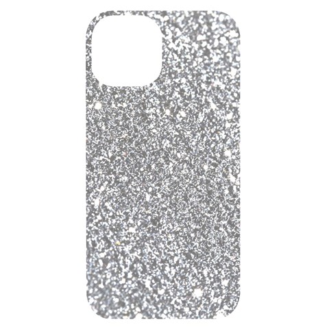 Silver Glitter Texture, Light Creative Background iPhone 14 Black UV Print Case from ArtsNow.com Front