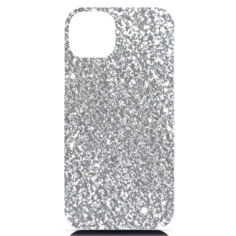 Silver Glitter Texture, Light Creative Background iPhone 14 Plus Black UV Print Case from ArtsNow.com Front