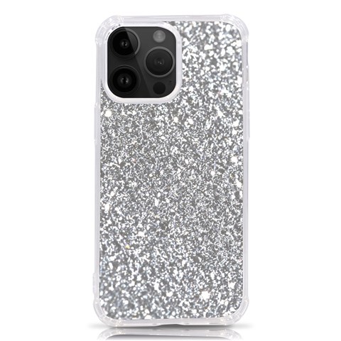 Silver Glitter Texture, Light Creative Background iPhone 14 Pro Max TPU UV Print Case from ArtsNow.com Front