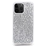 Silver Glitter Texture, Light Creative Background iPhone 14 Pro Max TPU UV Print Case