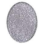 Silver Glitter Texture, Light Creative Background Oval Glass Fridge Magnet (4 pack)