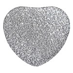 Silver Glitter Texture, Light Creative Background Heart Glass Fridge Magnet (4 pack)