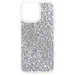 Silver Glitter Texture, Light Creative Background iPhone 15 Plus TPU UV Print Case