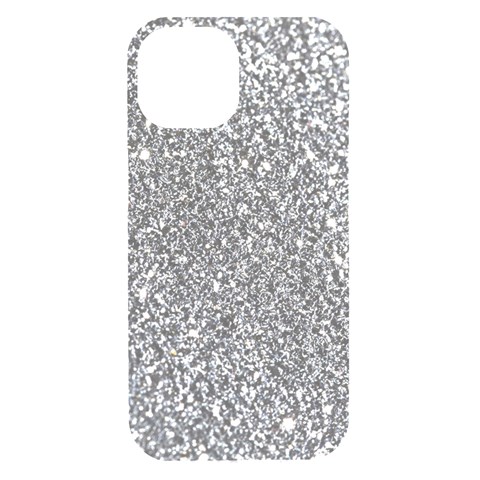 Silver Glitter Texture, Light Creative Background iPhone 15 Black UV Print PC Hardshell Case from ArtsNow.com Front