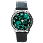 Skulls Round Metal Watch