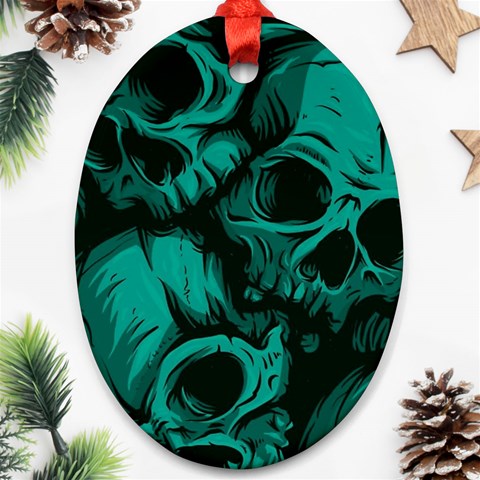 Skulls Ornament (Oval) from ArtsNow.com Front