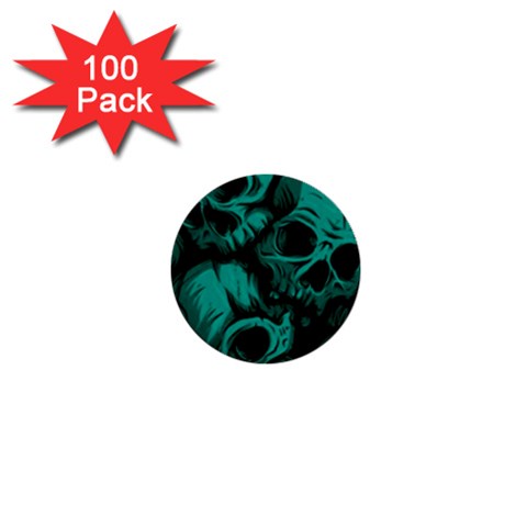 Skulls 1  Mini Buttons (100 pack)  from ArtsNow.com Front