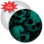 Skulls 3  Buttons (10 pack) 