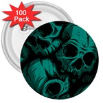 Skulls 3  Buttons (100 pack) 