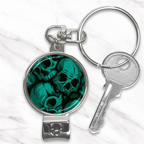 Skulls Nail Clippers Key Chain from ArtsNow.com Front