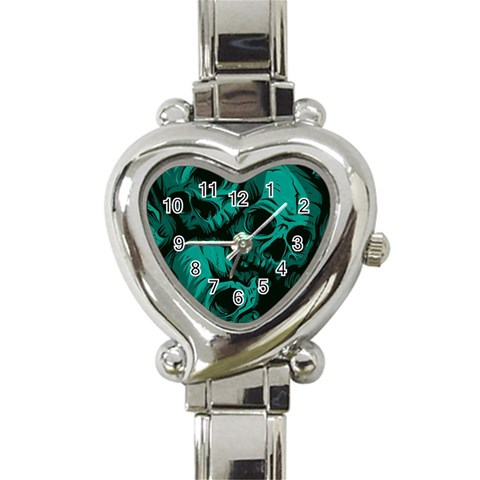 Skulls Heart Italian Charm Watch from ArtsNow.com Front