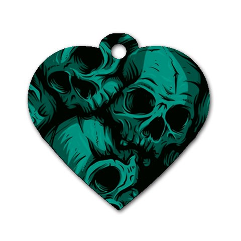 Skulls Dog Tag Heart (One Side) from ArtsNow.com Front