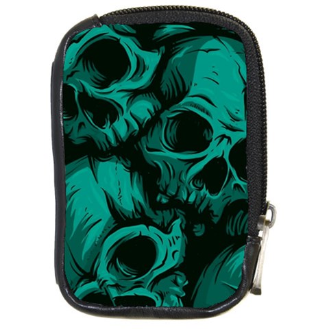 Skulls Compact Camera Leather Case from ArtsNow.com Front