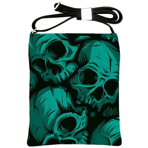 Skulls Shoulder Sling Bag from ArtsNow.com Front