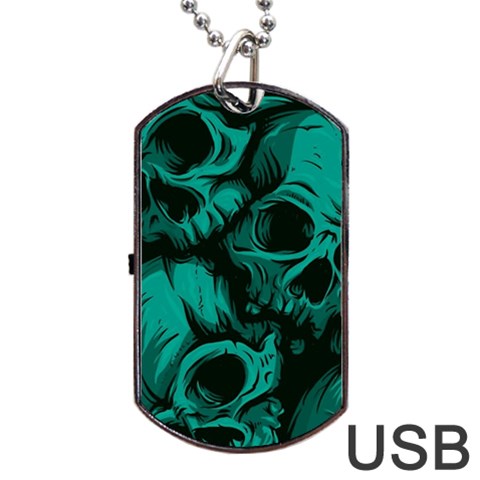 Skulls Dog Tag USB Flash (One Side) from ArtsNow.com Front