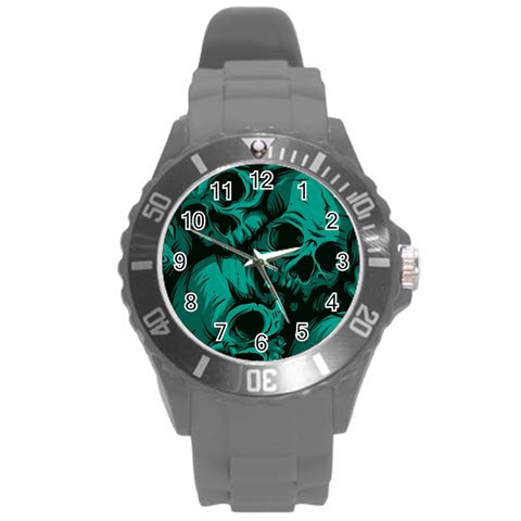 Skulls Round Plastic Sport Watch (L) from ArtsNow.com Front