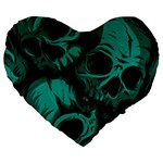 Skulls Large 19  Premium Flano Heart Shape Cushions