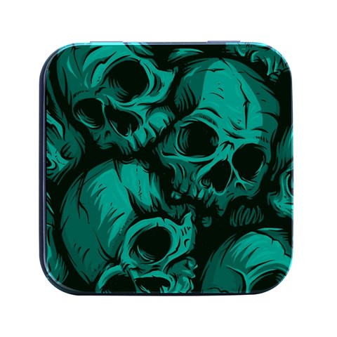 Skulls Square Metal Box (Black) from ArtsNow.com Front