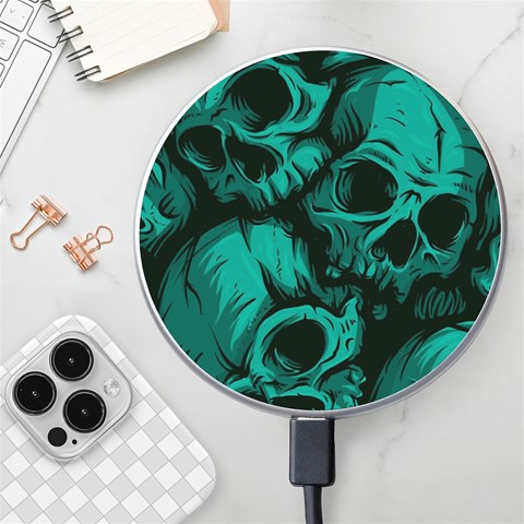 Skulls Wireless Fast Charger(White) from ArtsNow.com Front