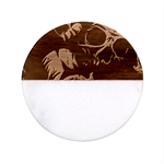 Skulls Classic Marble Wood Coaster (Round) 