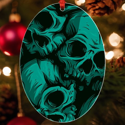 Skulls UV Print Acrylic Ornament Oval from ArtsNow.com Front