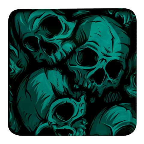 Skulls Square Glass Fridge Magnet (4 pack) from ArtsNow.com Front