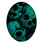 Skulls Oval Glass Fridge Magnet (4 pack)