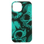 Skulls iPhone 15 Black UV Print PC Hardshell Case