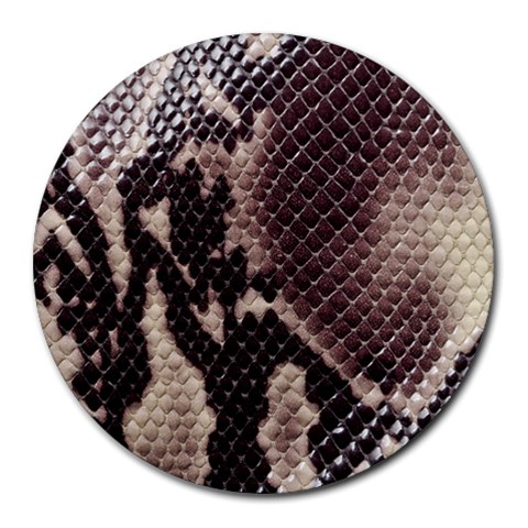 Snake Skin, Reptile Skin, Snake Skin Textures, Brown Snake Round Mousepad from ArtsNow.com Front