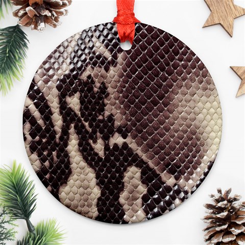 Snake Skin, Reptile Skin, Snake Skin Textures, Brown Snake Ornament (Round) from ArtsNow.com Front