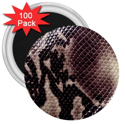 Snake Skin, Reptile Skin, Snake Skin Textures, Brown Snake 3  Magnets (100 pack) from ArtsNow.com Front