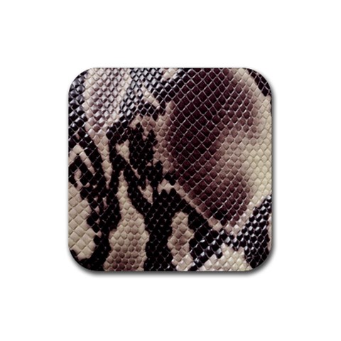 Snake Skin, Reptile Skin, Snake Skin Textures, Brown Snake Rubber Coaster (Square) from ArtsNow.com Front