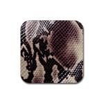 Snake Skin, Reptile Skin, Snake Skin Textures, Brown Snake Rubber Coaster (Square)