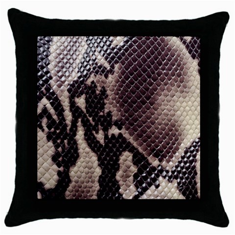 Snake Skin, Reptile Skin, Snake Skin Textures, Brown Snake Throw Pillow Case (Black) from ArtsNow.com Front