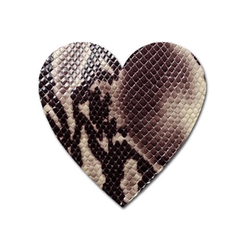 Snake Skin, Reptile Skin, Snake Skin Textures, Brown Snake Heart Magnet from ArtsNow.com Front