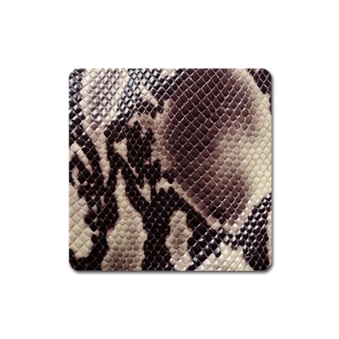 Snake Skin, Reptile Skin, Snake Skin Textures, Brown Snake Square Magnet from ArtsNow.com Front