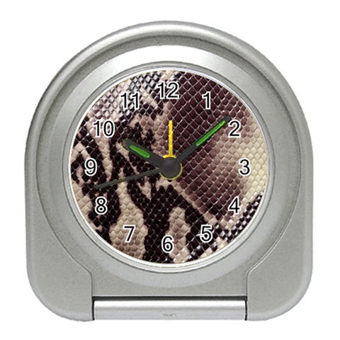 Snake Skin, Reptile Skin, Snake Skin Textures, Brown Snake Travel Alarm Clock from ArtsNow.com Front