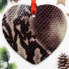 Snake Skin, Reptile Skin, Snake Skin Textures, Brown Snake Heart Ornament (Two Sides) from ArtsNow.com Front