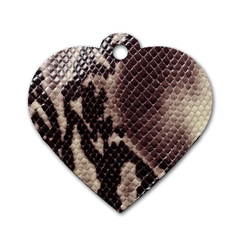 Snake Skin, Reptile Skin, Snake Skin Textures, Brown Snake Dog Tag Heart (One Side) from ArtsNow.com Front