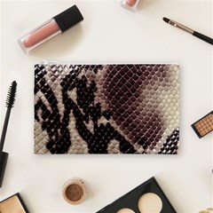 Snake Skin, Reptile Skin, Snake Skin Textures, Brown Snake Cosmetic Bag (Medium) from ArtsNow.com Front