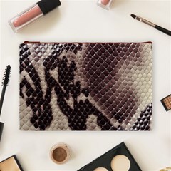 Snake Skin, Reptile Skin, Snake Skin Textures, Brown Snake Cosmetic Bag (Large) from ArtsNow.com Front