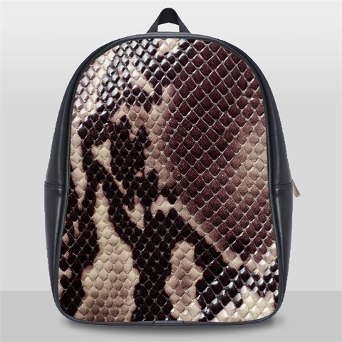 Snake Skin, Reptile Skin, Snake Skin Textures, Brown Snake School Bag (Large) from ArtsNow.com Front